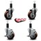 Service Caster 3.5'' Maroon Poly Wheel Swivel 1-1/4'' Expanding Stem Caster Set 2 Brakes, 4PK SCC-EX20S3514-PPUB-MRN-2-TLB-2-114 - alternate 5